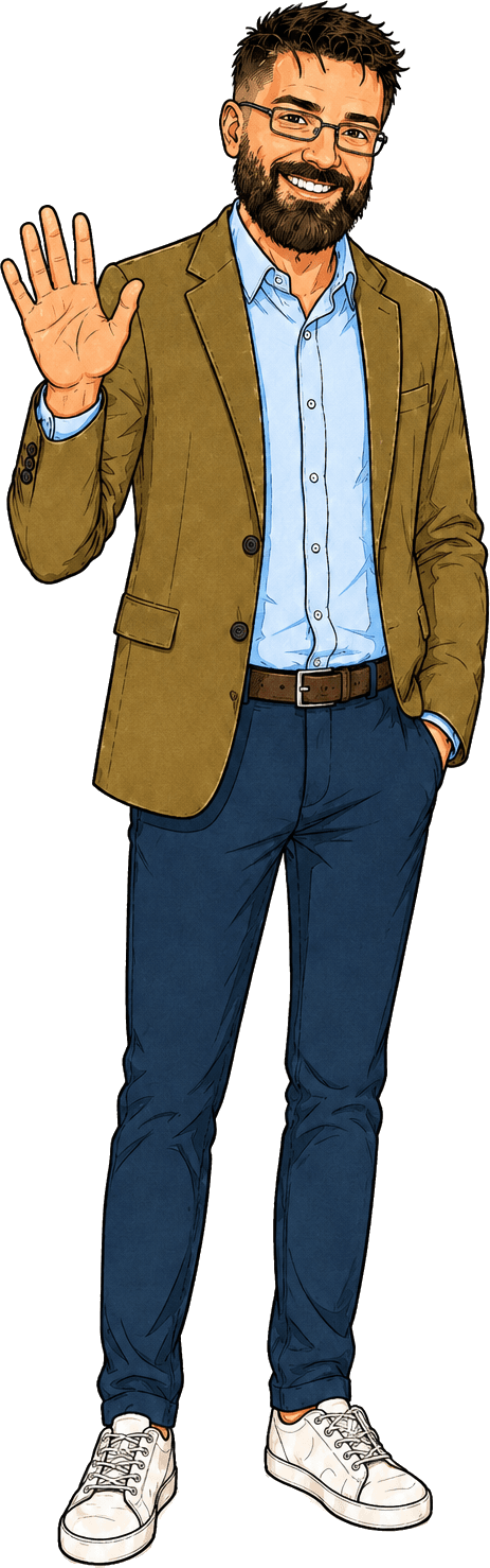 Illustration of Daniel waving hello